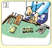 3.一點點地將毛拔出，將毛根摞在一起，並令毛的方向一致。