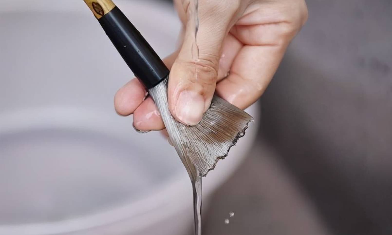 黃簡老師是如何洗毛筆的