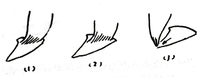 側鋒寫撇示意圖