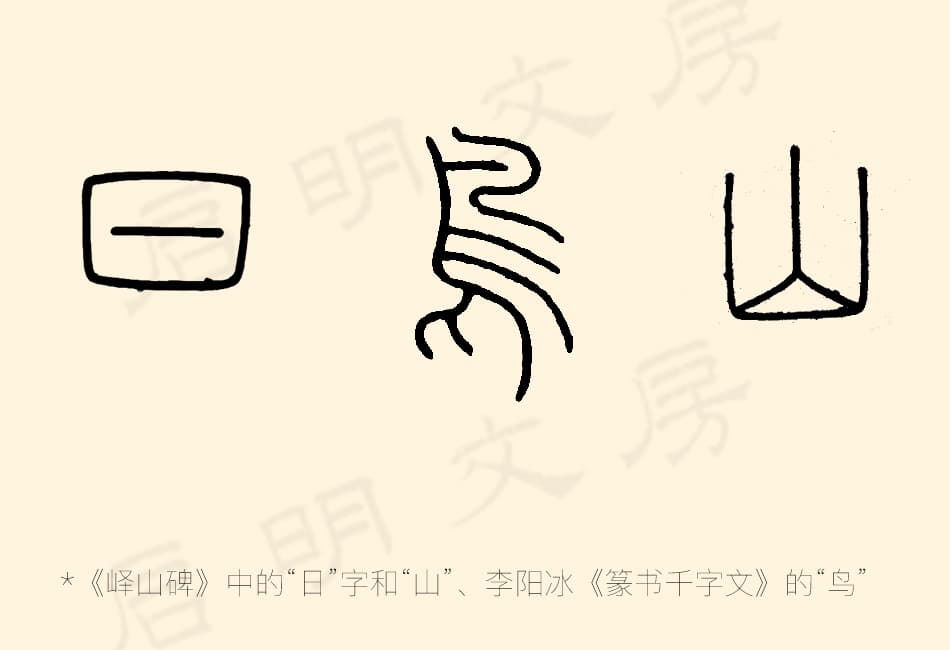篆書中的一些象形字