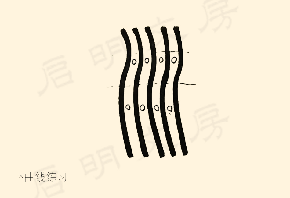 篆書控筆練習之曲線練習